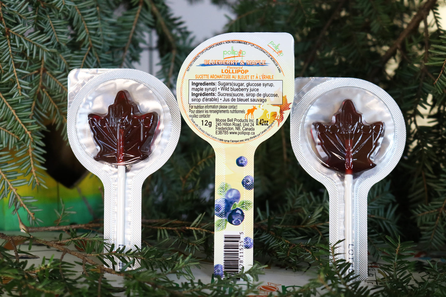 maple candy maple lollipop maple sucker blueberry flavour Pollipop Canada gift souvenir