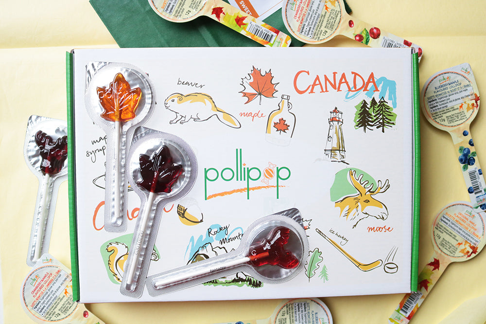 Pollipop maple cranberry blueberry lollipop sucker