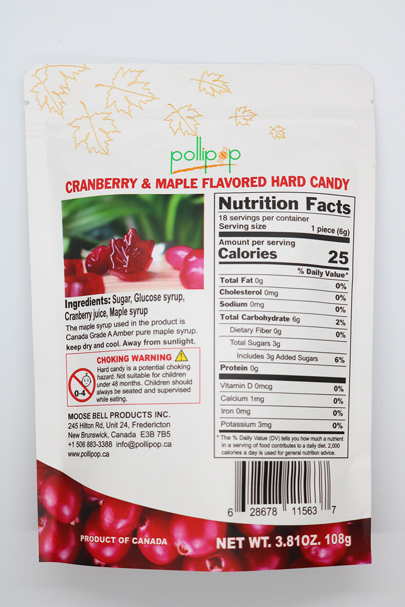 Pollipop cranberry maple candy Pollipop Canada gift souvenir
