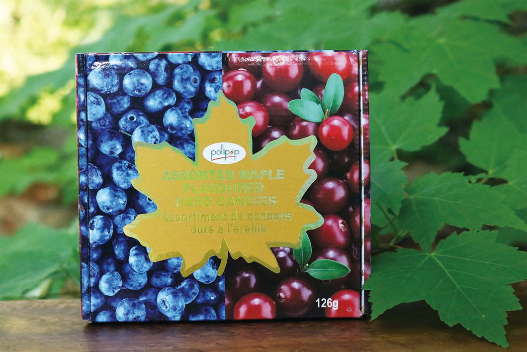 Maple Candy, Blueberry Candy, Cranberry Candy
