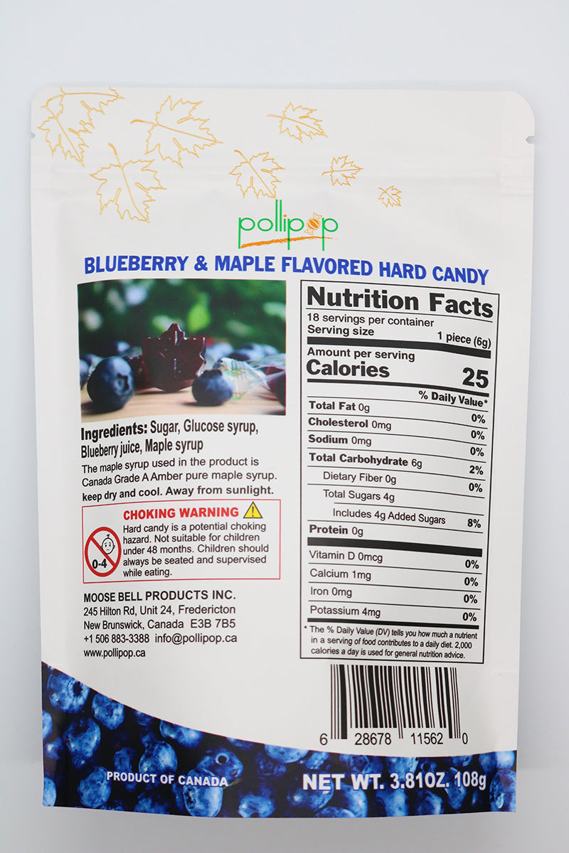 Pollipop blueberry maple candy
