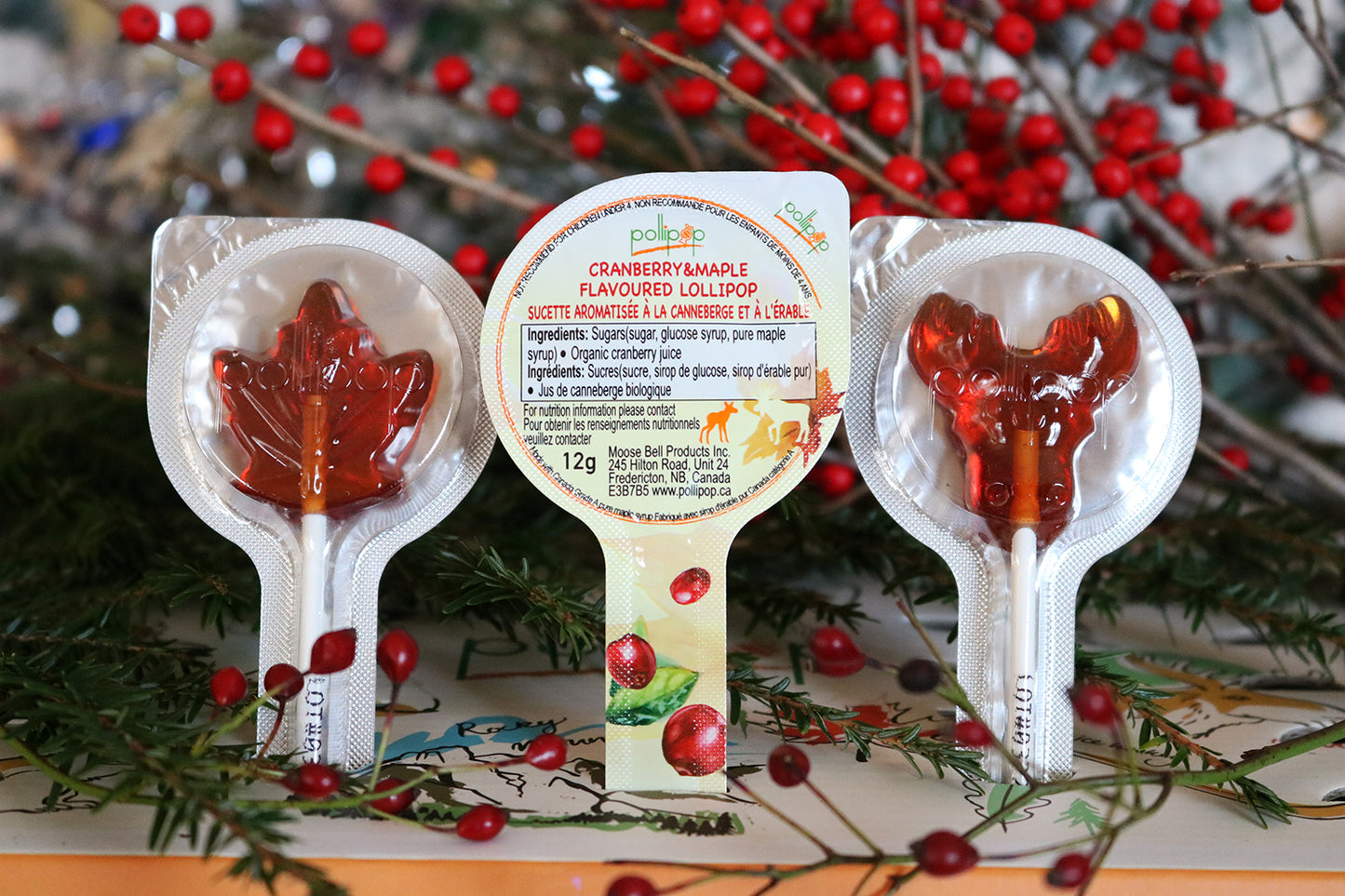 Pollipop cranberry maple lollipop sucker maple candy Pollipop Canada gift souvenir